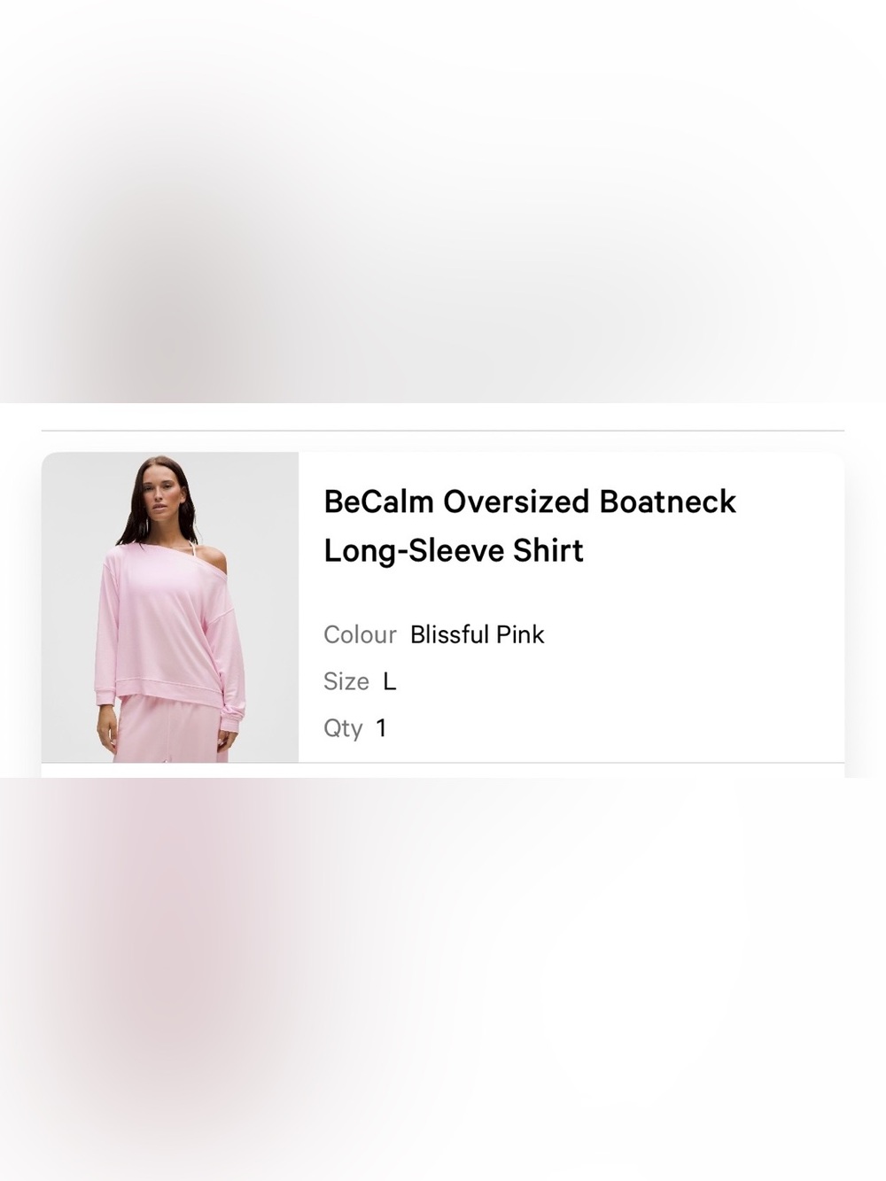 Lululemon Be Calm Off shoulder shirt